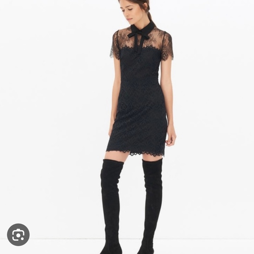 Sandro Rosen dress black lace